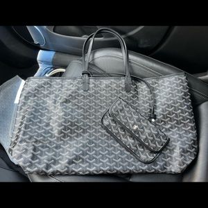 COPY - Large canvas & leather tote